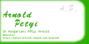 arnold petyi business card