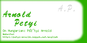 arnold petyi business card